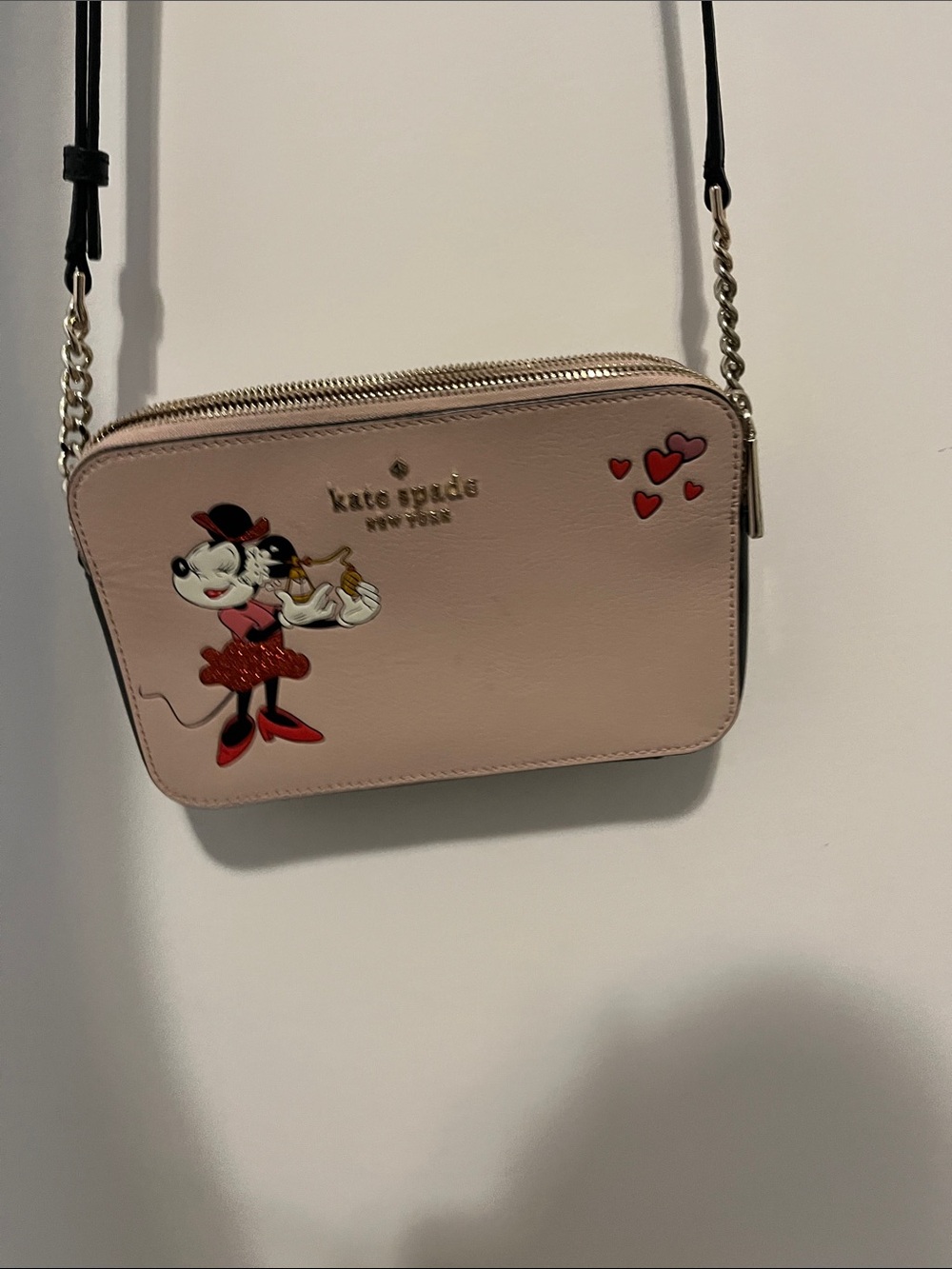 kate spade blush pink Minnie Mouse Heart Crossbody Bag